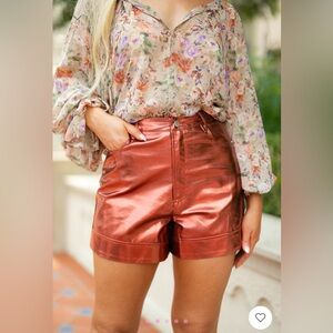 Buddy Love Metallic Faux Leather Shorts